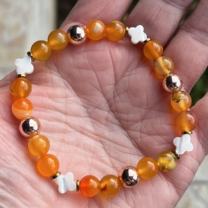 Achát karkötő lóherével - Meska.hu