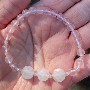 Rózsakvarc korongos karkötő - ékszer - karkötő - ásványkarkötő - Meska.hu