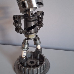 Vas robot, kézzel készült - művészet - szobor - fém - Meska.hu