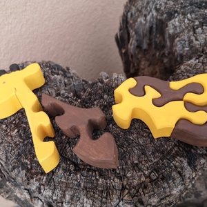 Zsiráf puzzle - művészet - szobor - fa - Meska.hu