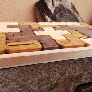 Állatos puzzle tömörfából - játék & sport - készségfejlesztő és logikai játék - montessori szivárvány, waldorf játékok - Meska.hu