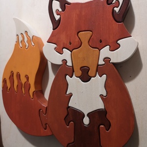 Fa rókás puzzle  - játék & sport - készségfejlesztő és logikai játék - montessori szivárvány, waldorf játékok - Meska.hu