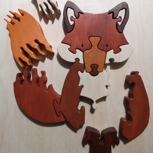 Fa rókás puzzle  - játék & sport - készségfejlesztő és logikai játék - montessori szivárvány, waldorf játékok - Meska.hu