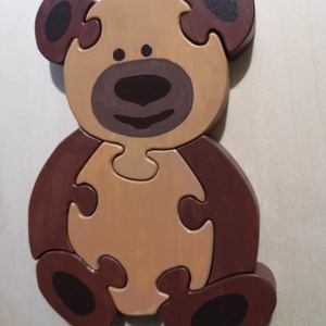 Mackó puzzle  - játék & sport - készségfejlesztő és logikai játék - montessori szivárvány, waldorf játékok - Meska.hu