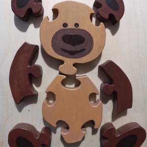 Mackó puzzle  - játék & sport - készségfejlesztő és logikai játék - montessori szivárvány, waldorf játékok - Meska.hu