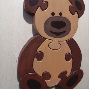 Mackó puzzle  - játék & sport - készségfejlesztő és logikai játék - montessori szivárvány, waldorf játékok - Meska.hu