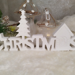 Christmas felirat tábla  - karácsony - adventi díszek - adventi asztaldísz - Meska.hu