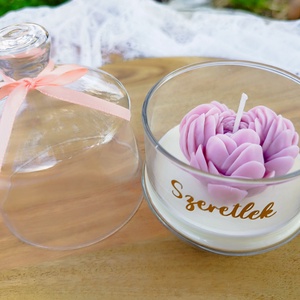 Illatgyertya üveg búr�ban  - kellékek & szerszámok - dekorációs kellékek - dekorációs gyertya - Meska.hu