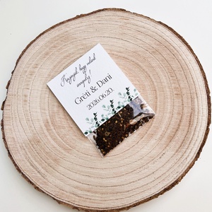 Virágmagos esküvői köszönőajándék (greenery), Esküvő, Emlék & Ajándék, Köszönőajándék, Fotó, grafika, rajz, illusztráció, Papírművészet, MESKA