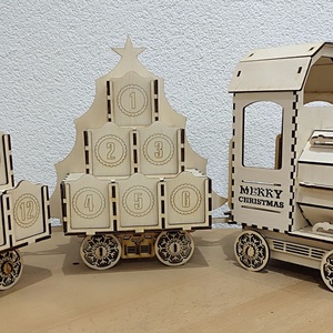 Adventi kalendárium -Vonat vagonokkal forma - Meska.hu