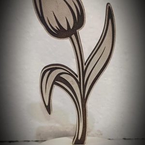 Örök tulipán, Otthon & Életmód, Dekoráció, Dísztárgy, Famegmunkálás, Gravírozás, pirográfia, MESKA