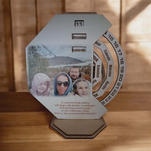 Fa öröknaptár saját fotóval, Otthon & Életmód, Dekoráció, Fali és függő dekoráció, Falinaptár & Öröknaptár, Decoupage, transzfer és szalvétatechnika, Famegmunkálás, MESKA