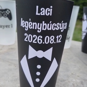 Lánybúcsús és legénybúcsús repoharak - esküvő - emlék & ajándék - nászajándék - esküvői pohár, pohárszett - Meska.hu