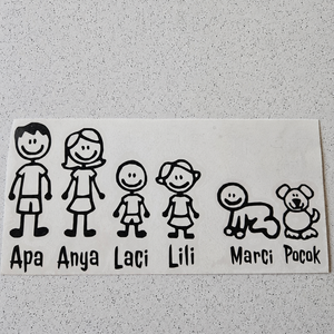 Családi autós matrica, Otthon & Életmód, Autó, Autós matrica, Mindenmás, Személyre szabható családi autós matrica. 
Írd meg a létszámot, a nemeket és a neveket. ? 

A matri..., MESKA