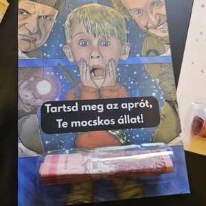 Pénzátadó - karácsony - karácsonyi ajándékozás - karácsonyi képeslap, üdvözlőlap, ajándékkísérő - Meska.hu
