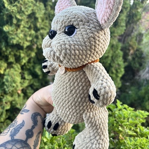 Francia bulldog amigurumi - játék & sport - plüssállat & játékfigura - kutya - Meska.hu