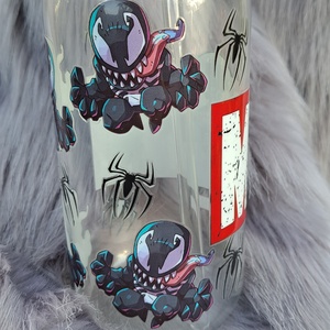 Marvel-Venom bambusz tetős üvegpohár - otthon & életmód - konyhafelszerelés, tálalás - tálalás - pohár - Meska.hu