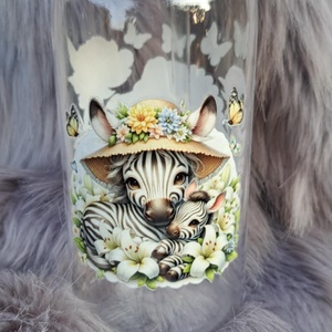 Gyermek pohár aranyos állat mintával bambusz tetővel - otthon & életmód - konyhafelszerelés, tálalás - tálalás - pohár - Meska.hu