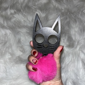 Black Kitty/Cyclamen Tassel, Táska & Tok, Kulcstartó & Táskadísz, Kulcstartó, Fotó, grafika, rajz, illusztráció, MESKA