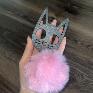 Black Kitty/Pink Tassel, Táska & Tok, Kulcstartó & Táskadísz, Kulcstartó, Fotó, grafika, rajz, illusztráció, MESKA