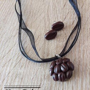 Kávés nyaklánc szett - Meska.hu