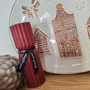 Burgundi oszlop gyertya, Otthon & Életmód, Gyertya, illat, aroma, Gyertya, Gyertya-, mécseskészítés, MESKA