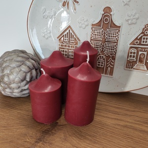 Adventi burgundi gyertya, Karácsony, Adventi díszek, Adventi gyertyadíszek és koszorúdíszek, Gyertya-, mécseskészítés, MESKA