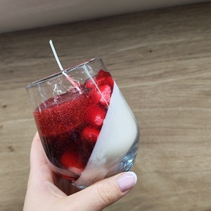 Epres málnás Pannacotta gyertya, Otthon & Életmód, Gyertya, illat, aroma, Gyertya, Gyertya-, mécseskészítés, MESKA