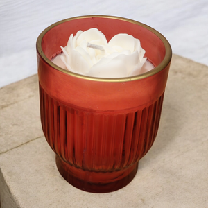 Piros-arany illatos gyertya, Otthon & Életmód, Gyertya, illat, aroma, Gyertya, Gyertya-, mécseskészítés, MESKA