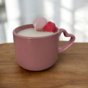 Szív bögre gyertya, Otthon & Életmód, Gyertya, illat, aroma, Gyertya, Gyertya-, mécseskészítés, MESKA