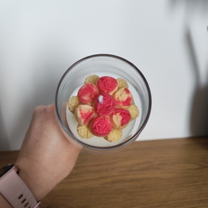  Virágcsokor gyertya elegáns borospohárban  - otthon & életmód - gyertya, illat, aroma - gyertya - Meska.hu