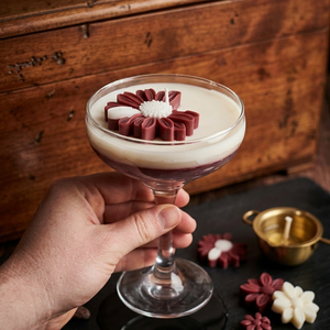 Burgundi virág gyertya, Otthon & Életmód, Gyertya, illat, aroma, Gyertya, Gyertya-, mécseskészítés, MESKA