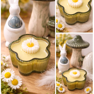 Zöld virág gyertya, Otthon & Életmód, Gyertya, illat, aroma, Gyertya, Gyertya-, mécseskészítés, MESKA