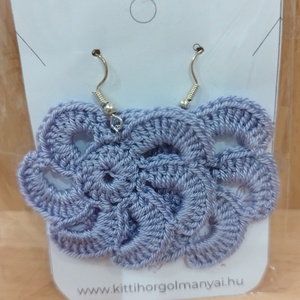 Horgolt fülbevaló, Ékszer, Fülbevaló, Lógó fülbevaló, Horgolás, MESKA