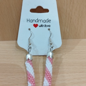 Gyöngyhorgolt fülbevaló, Ékszer, Fülbevaló, Lógó fülbevaló, Horgolás, MESKA