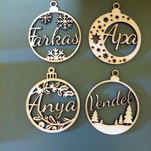 Neves karácsonyfadísz - karácsony - karácsonyi lakásdekoráció - karácsonyfadíszek - Meska.hu