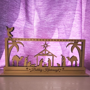 Fa Adventi Kalendárium - Betlehemi Lépegető Angyalkával - karácsony - adventi díszek - adventi naptár - Meska.hu