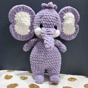 Horgolt lila elefánt, Játék & Sport, Plüssállat & Játékfigura, Más figura, Horgolás, MESKA