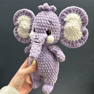 Horgolt lila elefánt - játék & sport - plüssállat & játékfigura - más figura - Meska.hu