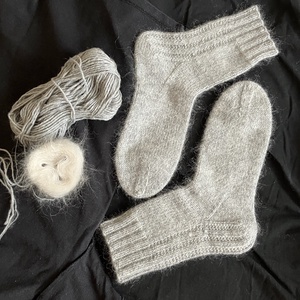 Kézzel kötött gyapjú zokni  kecskepehely és birkagyapjú  Méret: 42-43, Ruha & Divat, Cipő & Papucs, Zokni, Horgolás, MESKA