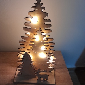 Karácsonyi szarvasos álló asztaldísz - karácsony - adventi díszek - adventi asztaldísz - Meska.hu