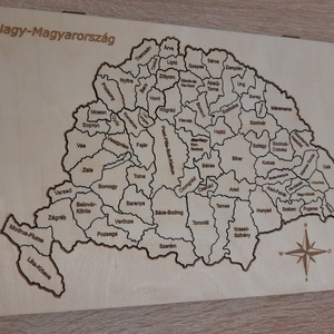 Nagy-Magyarország puzzle fából - Meska.hu