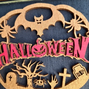Halloween fa tábla , ajtódísz  - otthon & életmód - dekoráció - halloween - halloweeni tök - Meska.hu