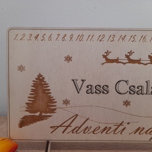 Fa adventi naptár a saját családneveddel - karácsony - adventi díszek - adventi naptár - Meska.hu