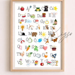 ? Magyar ABC falikép gyerekeknek � Illusztrált ábécé poszter, Baba - mama, Babaszoba dekoráció, Babaposzter, , MESKA