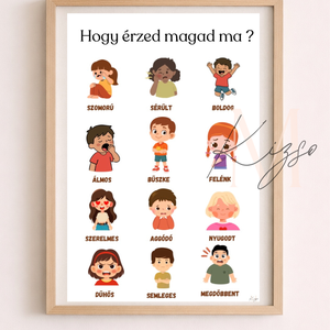  Hogy érzed magad ma? � Érzelem tanuló poszter gyerekeknek  - Meska.hu