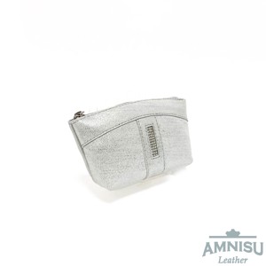 Ezüst mintás egy cipzáras egyenes swarovski köves bőr kulcstartó E1001 - Meska.hu