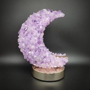 Lámpa USB Ametiszt hold 20cm - Meska.hu