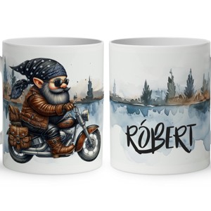 Névvel kérhető - Gumi fákat - Motoros manó mintás bögre, Otthon & Életmód, Konyhafelszerelés, tálalás, Tálalás, Bögre & Csésze, , MESKA