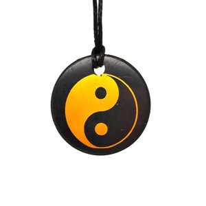 Shungit medál Yin Yang kerek 30mm - Meska.hu